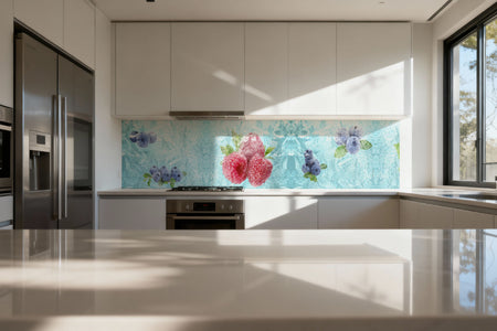 Küchenrückwand Himbeeren & Blaubeeren