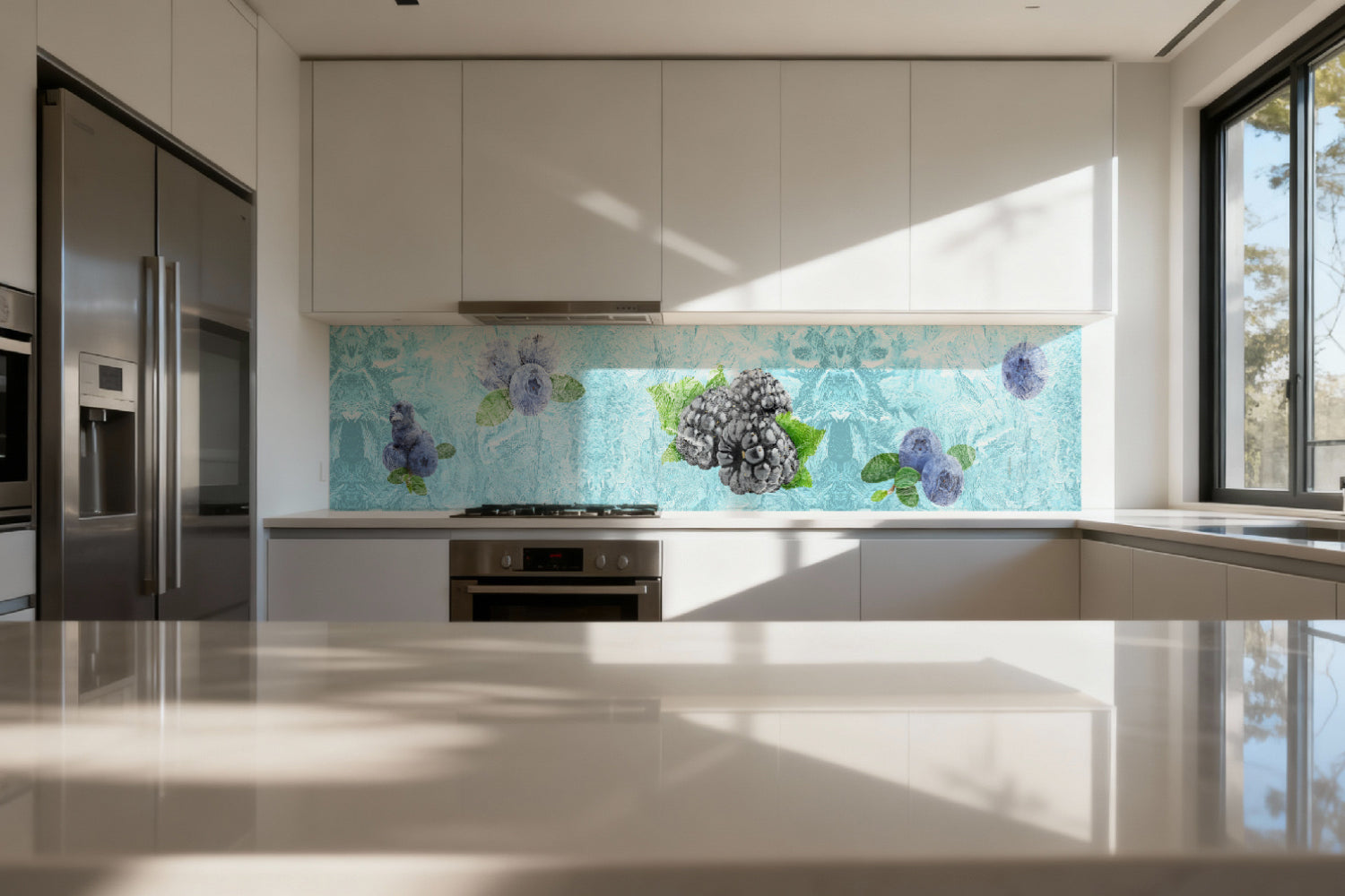 Küchenrückwand Beeren im Eis