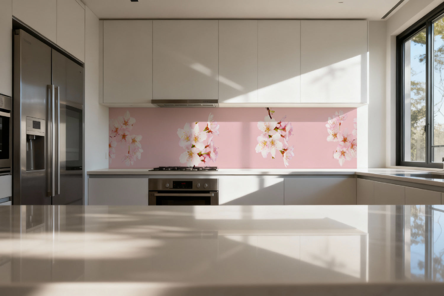 Küchenrückwand Kirschblüten Rosa