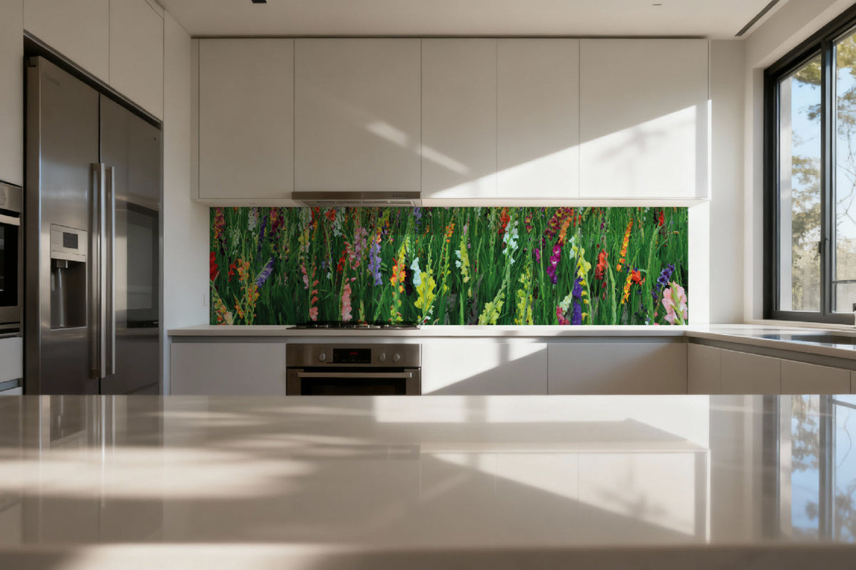 Küchenrückwand Bunte Blumen