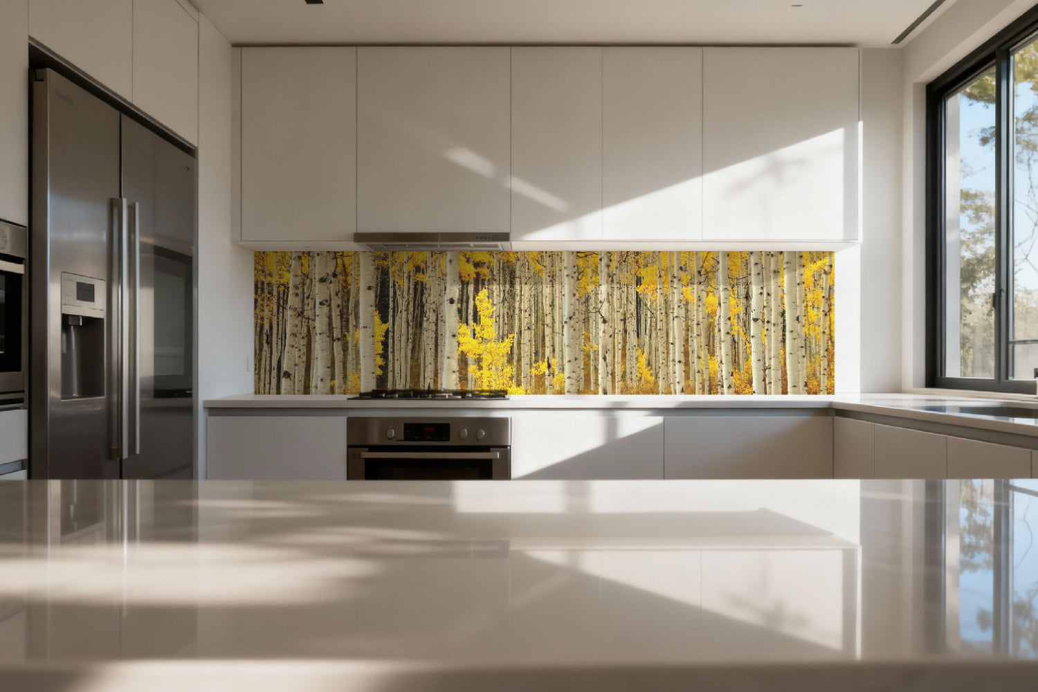 Küchenrückwand Birkenwald