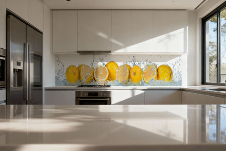 Küchenrückwand Zitronen Splash