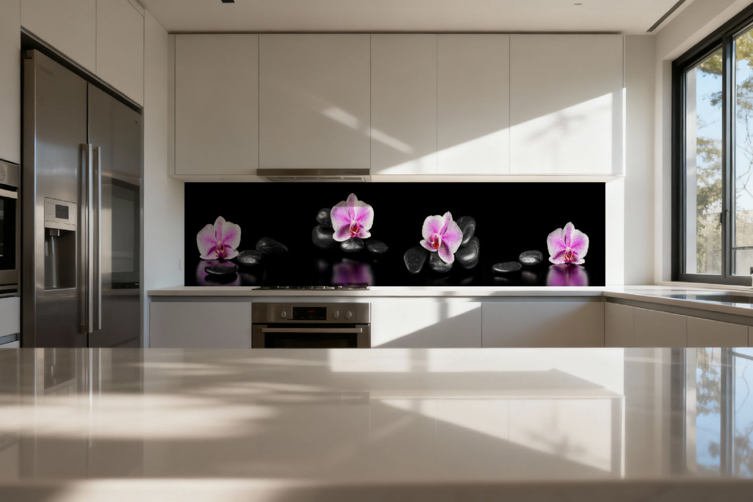 Küchenrückwand Zen Orchideen