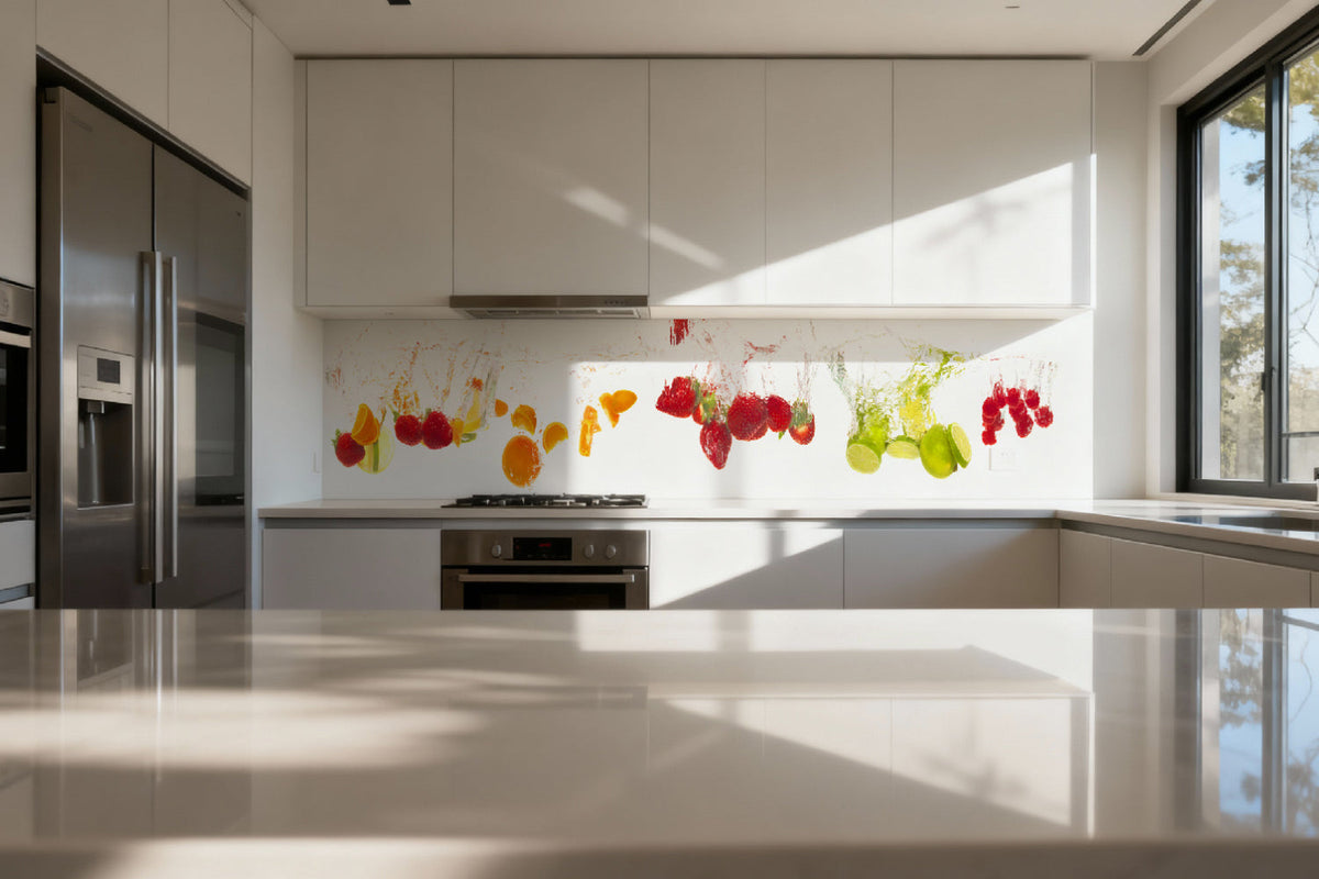 Küchenrückwand Obst & Wasser
