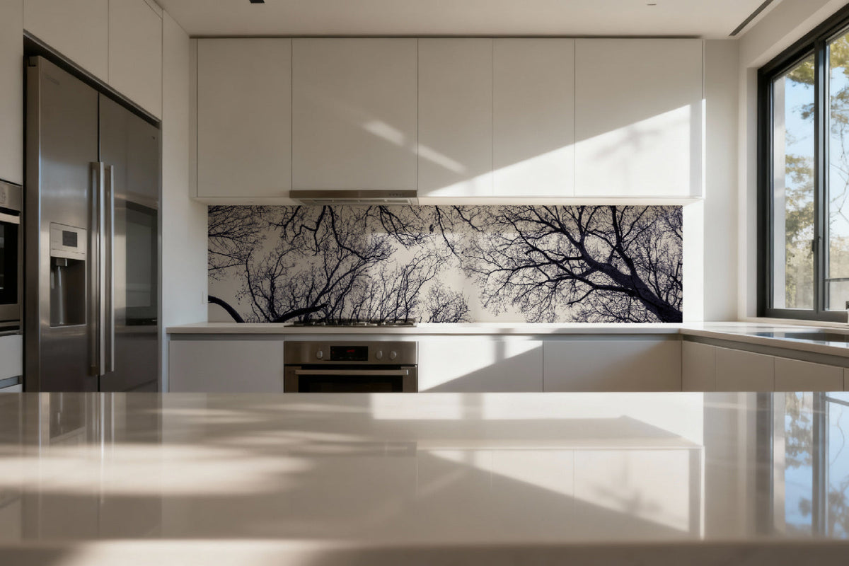 Küchenrückwand Äste Silhouette