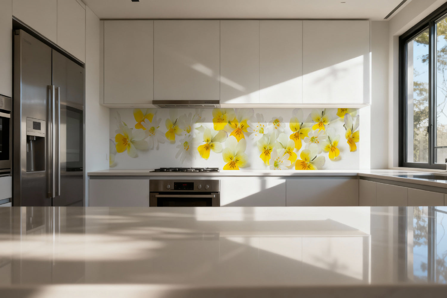 Küchenrückwand Gelbe Frühlingsblüten