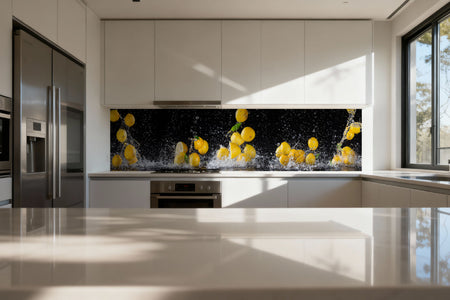 Küchenrückwand Zitronen Splash