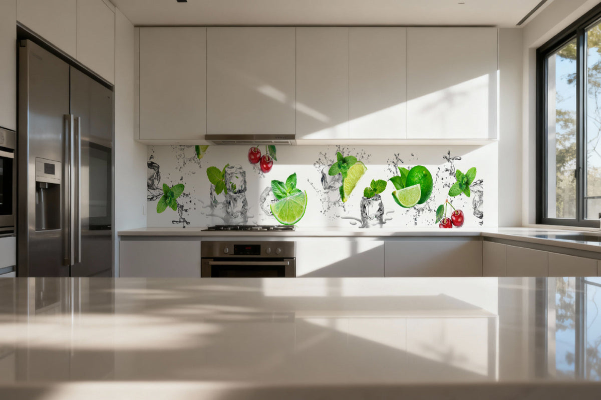 Küchenrückwand Limette Minze Eis