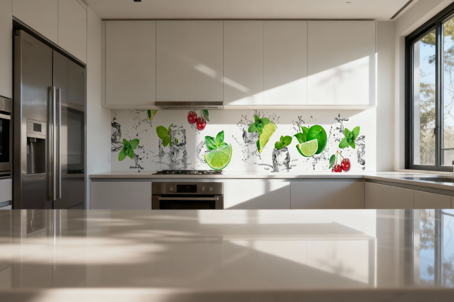 Küchenrückwand Limette Minze Eis