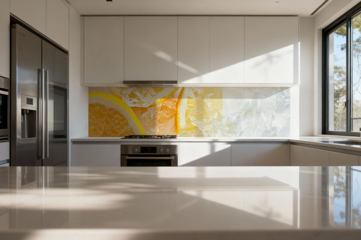 Küchenrückwand Eis und Zitrone