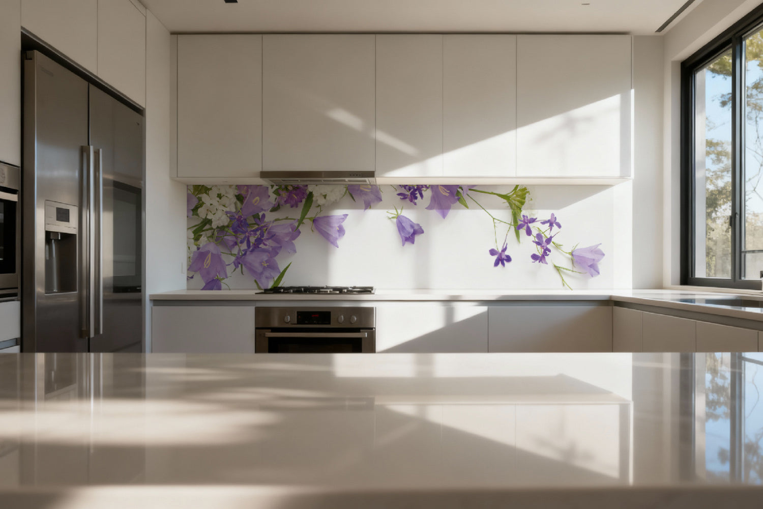 Küchenrückwand Glockenblumen Arrangement