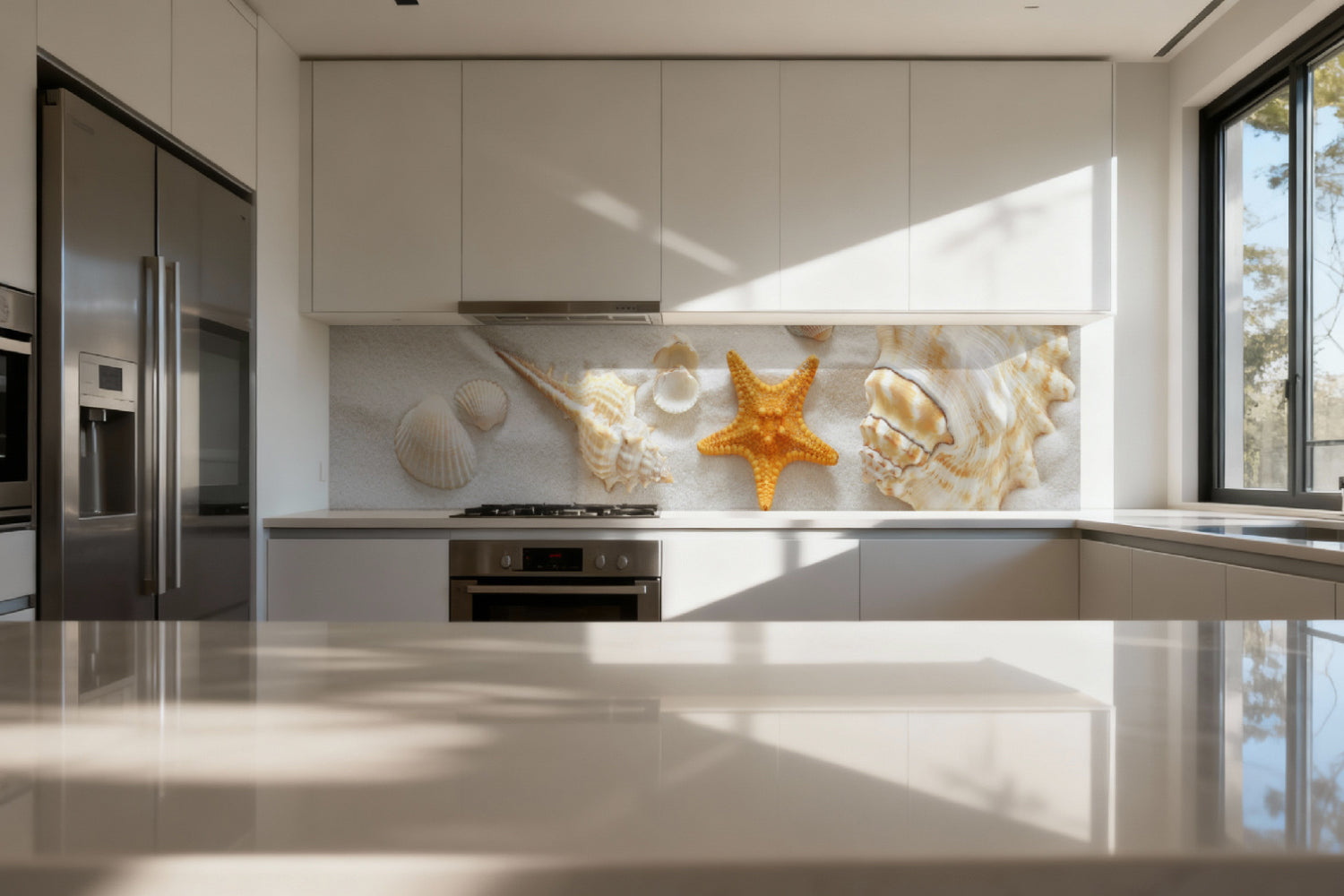 Küchenrückwand Muscheln im Sand
