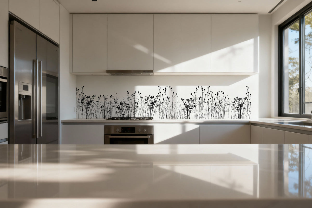 Küchenrückwand Florale Linien