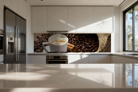 Küchenrückwand Espresso & Bohnen