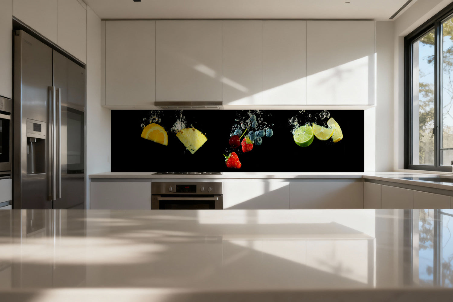 Küchenrückwand Früchte im Wasser