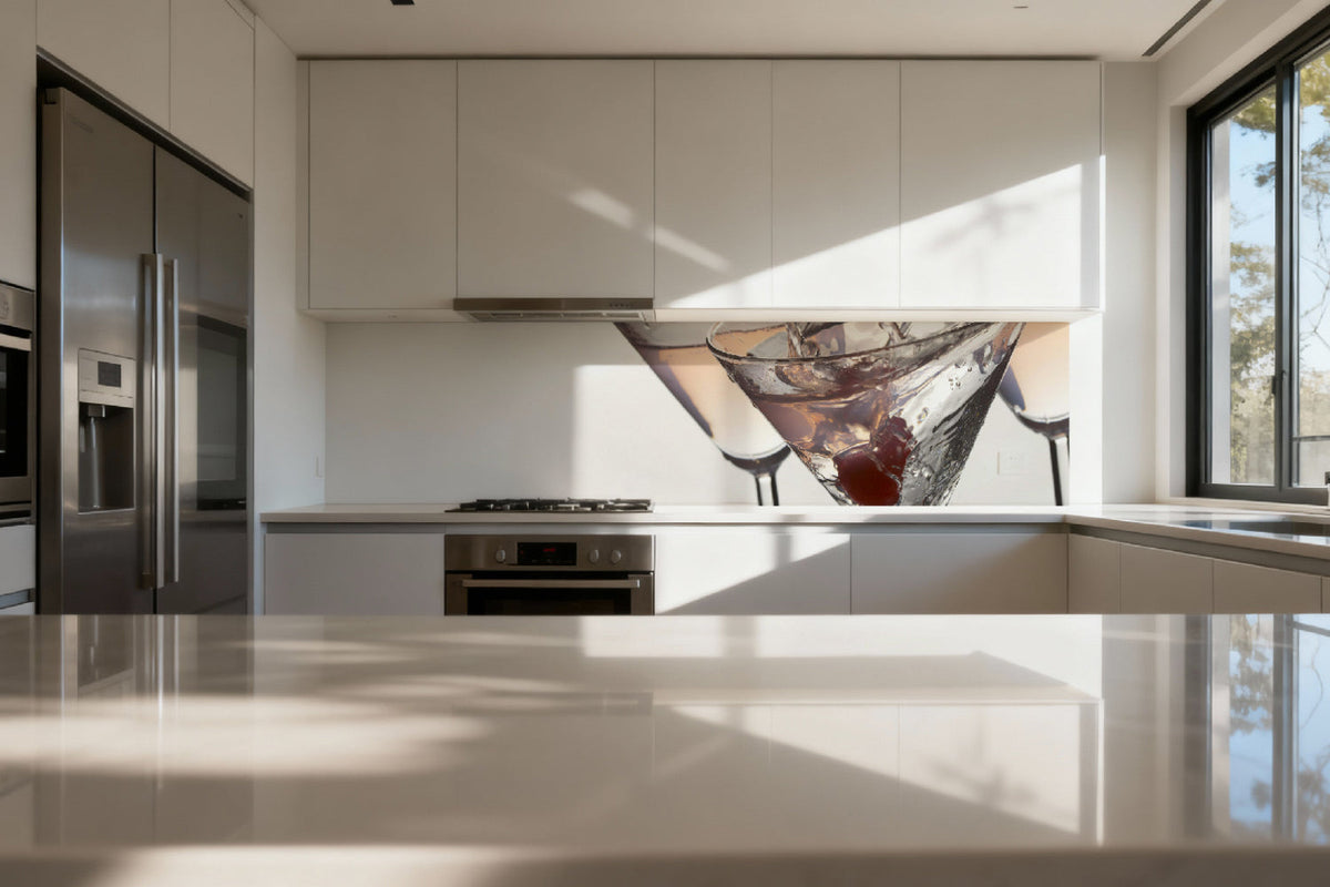 Küchenrückwand mit Cocktailmotiv