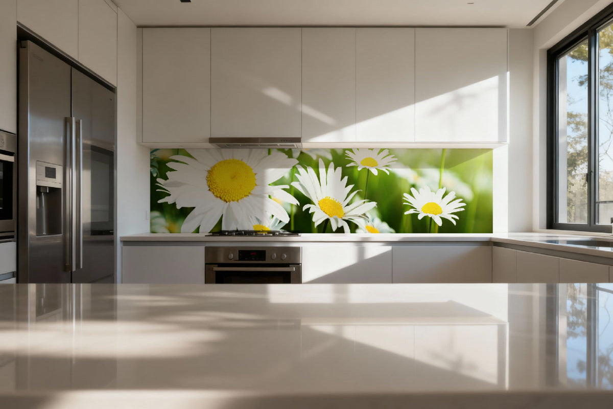 Küchenrückwand Margeritenblüten