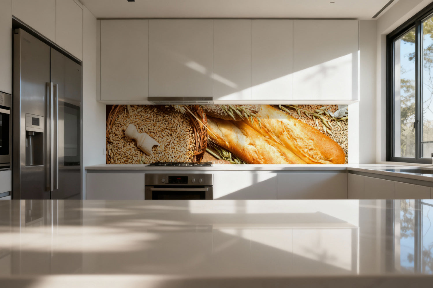 Küchenrückwand Baguette & Getreide