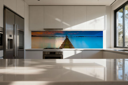 Küchenrückwand Steg am See