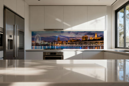 Küchenrückwand Stadt am Meer