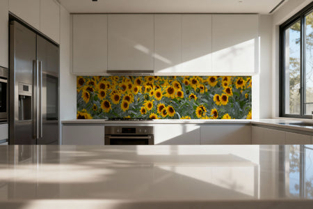 Küchenrückwand Sonnenblumenfeld