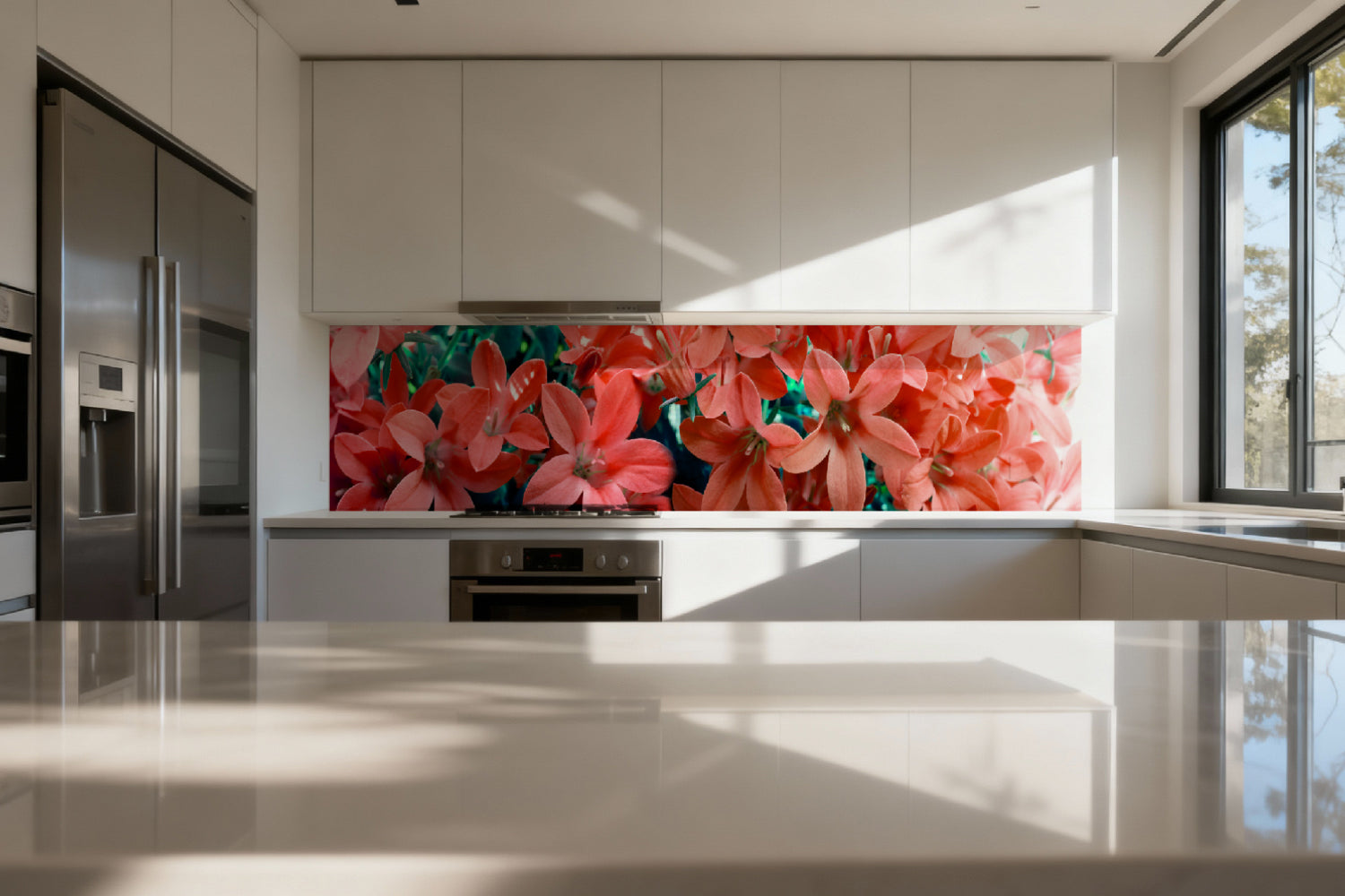 Küchenrückwand Blüten Modern