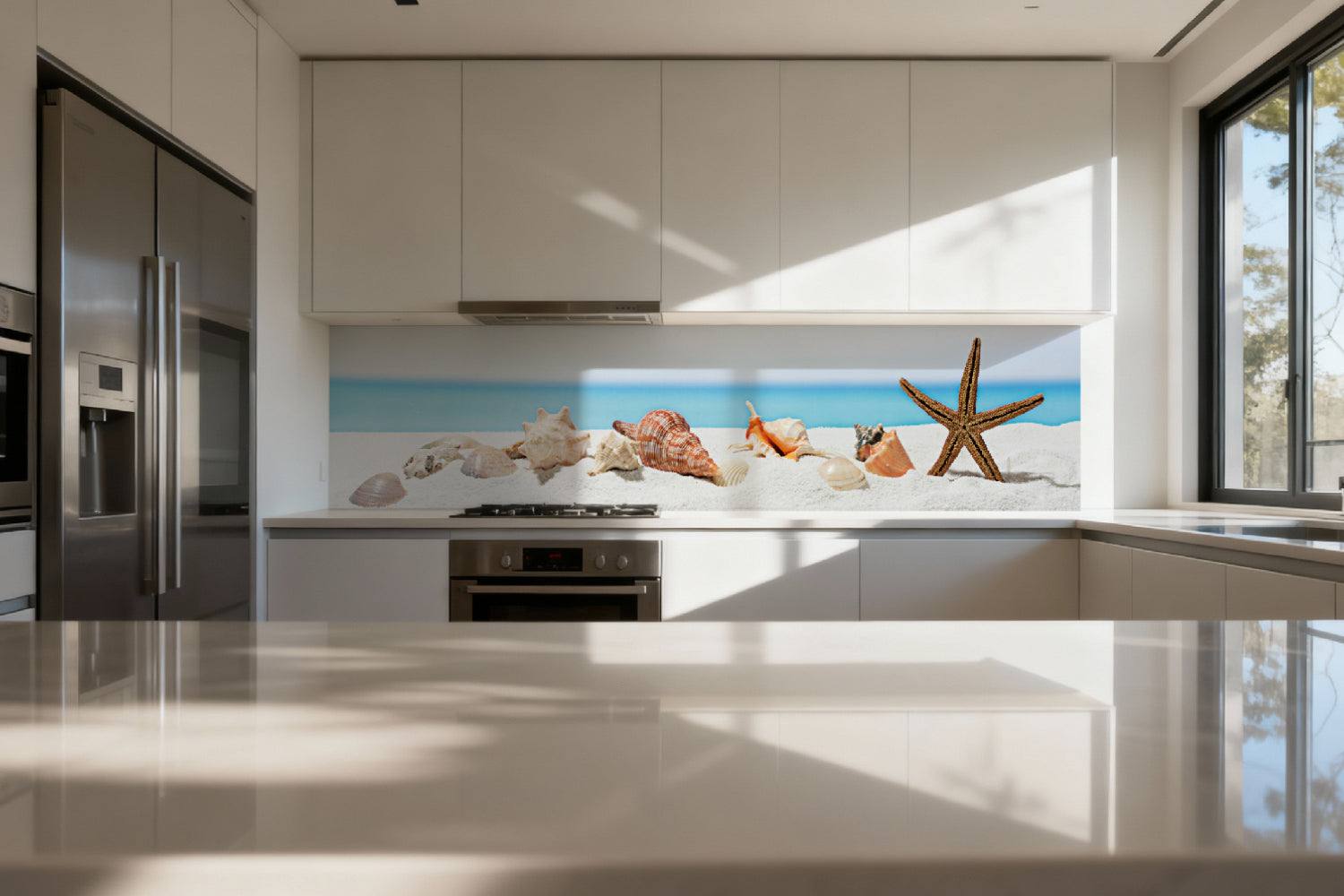 Küchenrückwand Muscheln am Strand