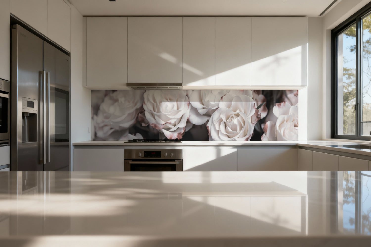 Küchenrückwand Blumenmotiv Romantik