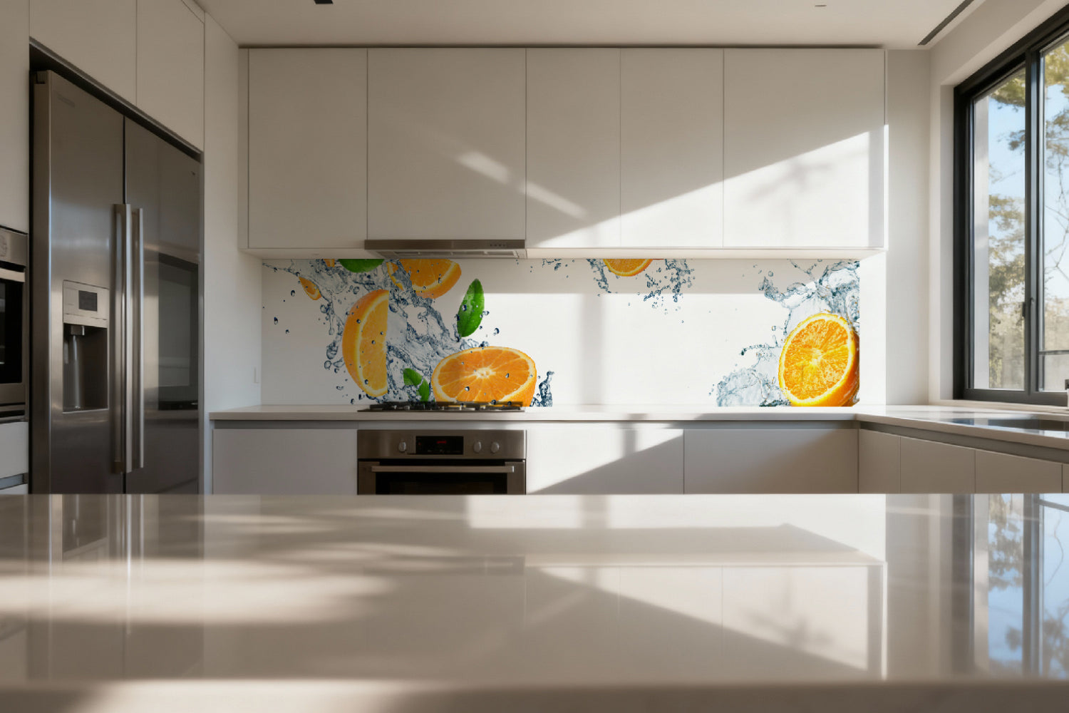 Küchenrückwand Orangen im Wasser