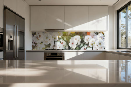 Küchenrückwand Weiße Blüten Frühling