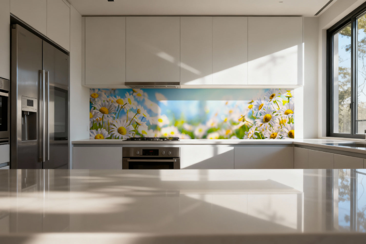 Küchenrückwand Margeriten Frühlingsblumen