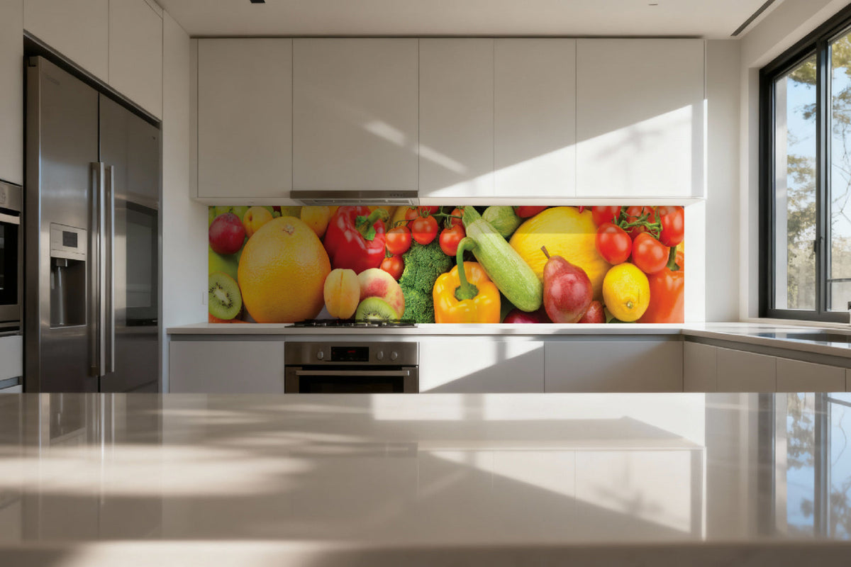 Küchenrückwand Obst und Gemüse Bunt