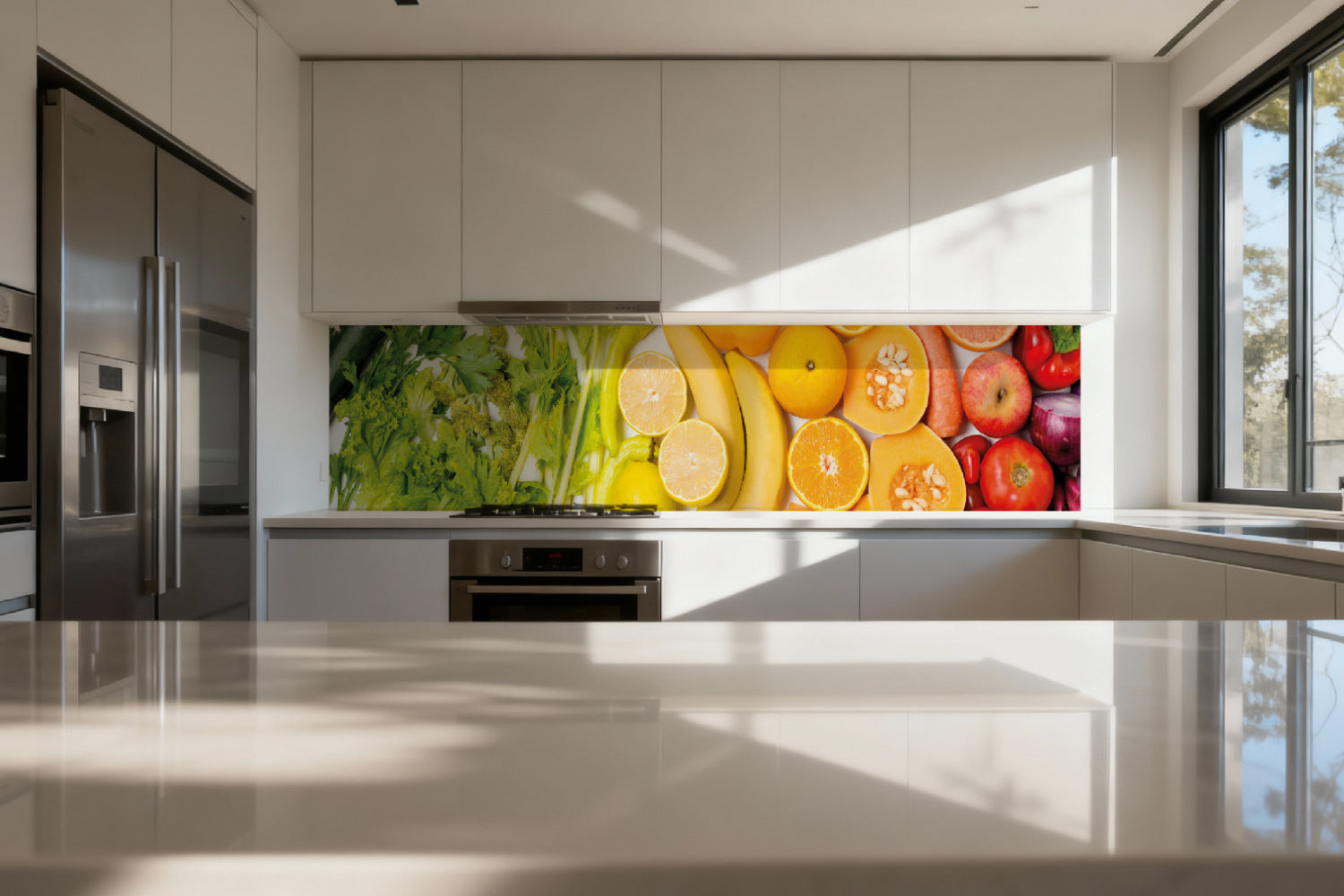 Küchenrückwand Obst Gemüse Farbmix