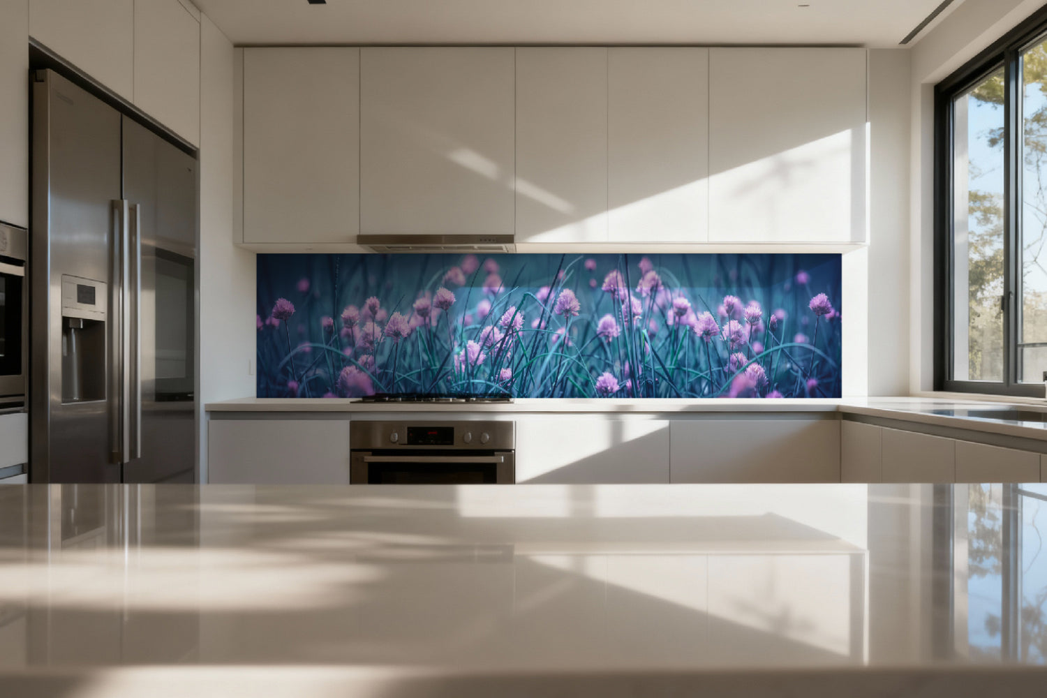 Küchenrückwand Frühlingswiese Pastell