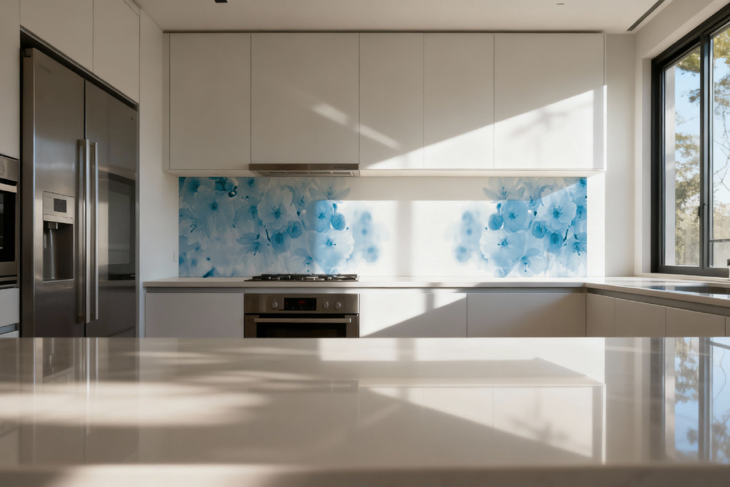 Küchenrückwand Stilvolle Blütenoptik