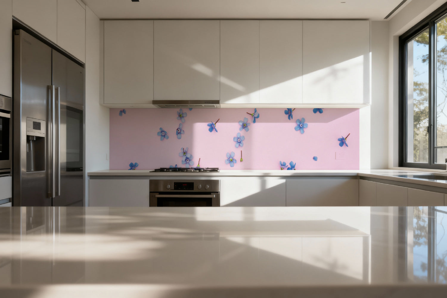 Küchenrückwand Romantisches Blumenmotiv