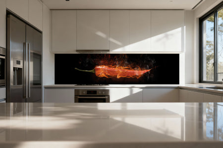 Küchenrückwand Scharfe Chili Flamme