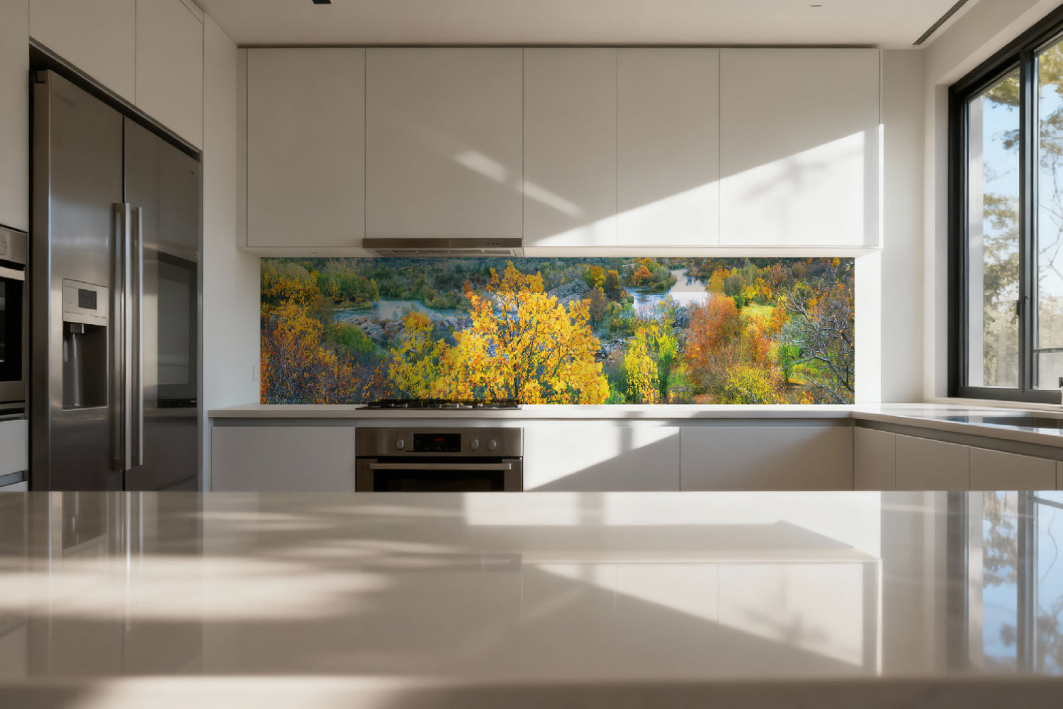 Küchenrückwand Herbstlandschaft am Fluss