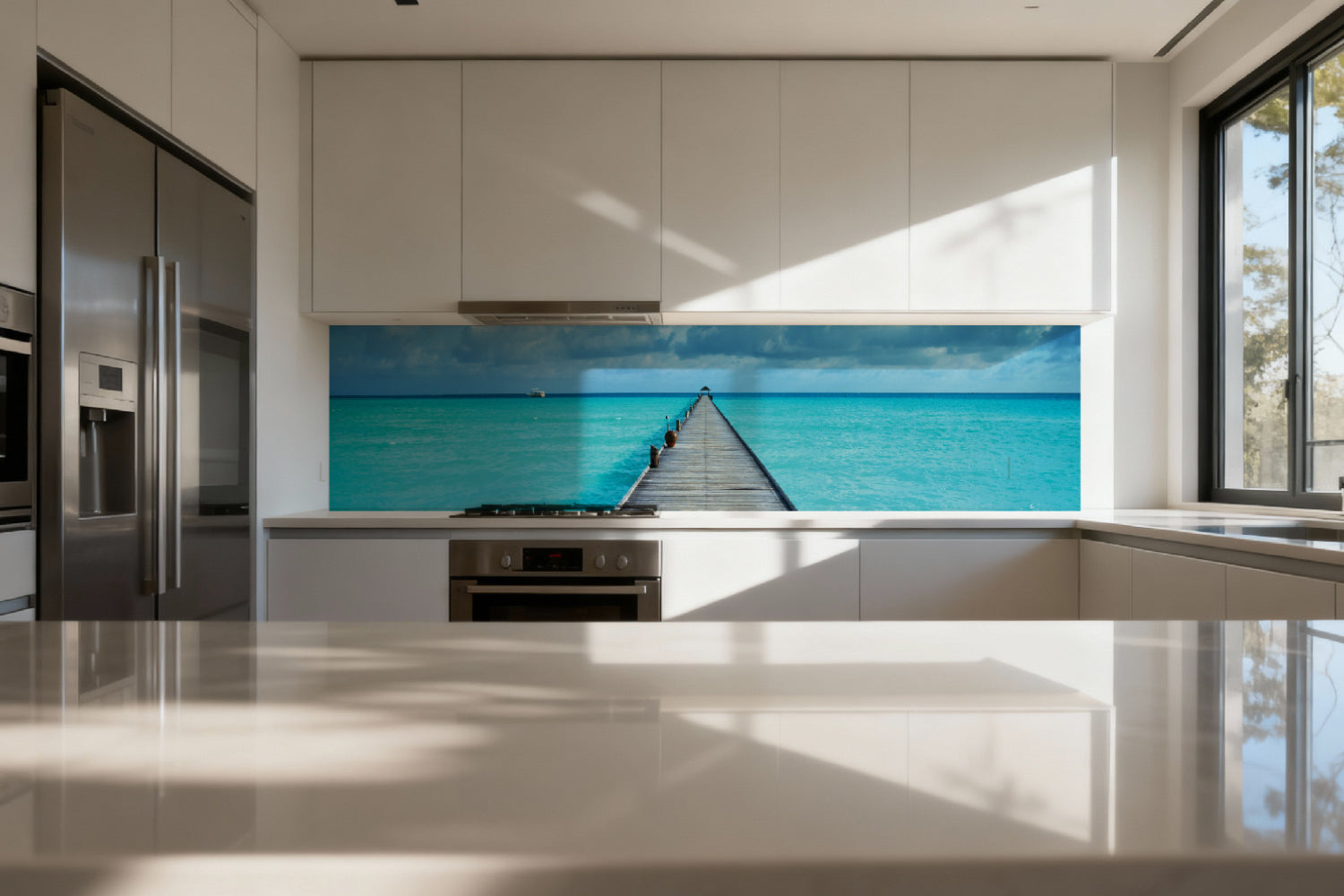 Küchenrückwand Steg ins Meer