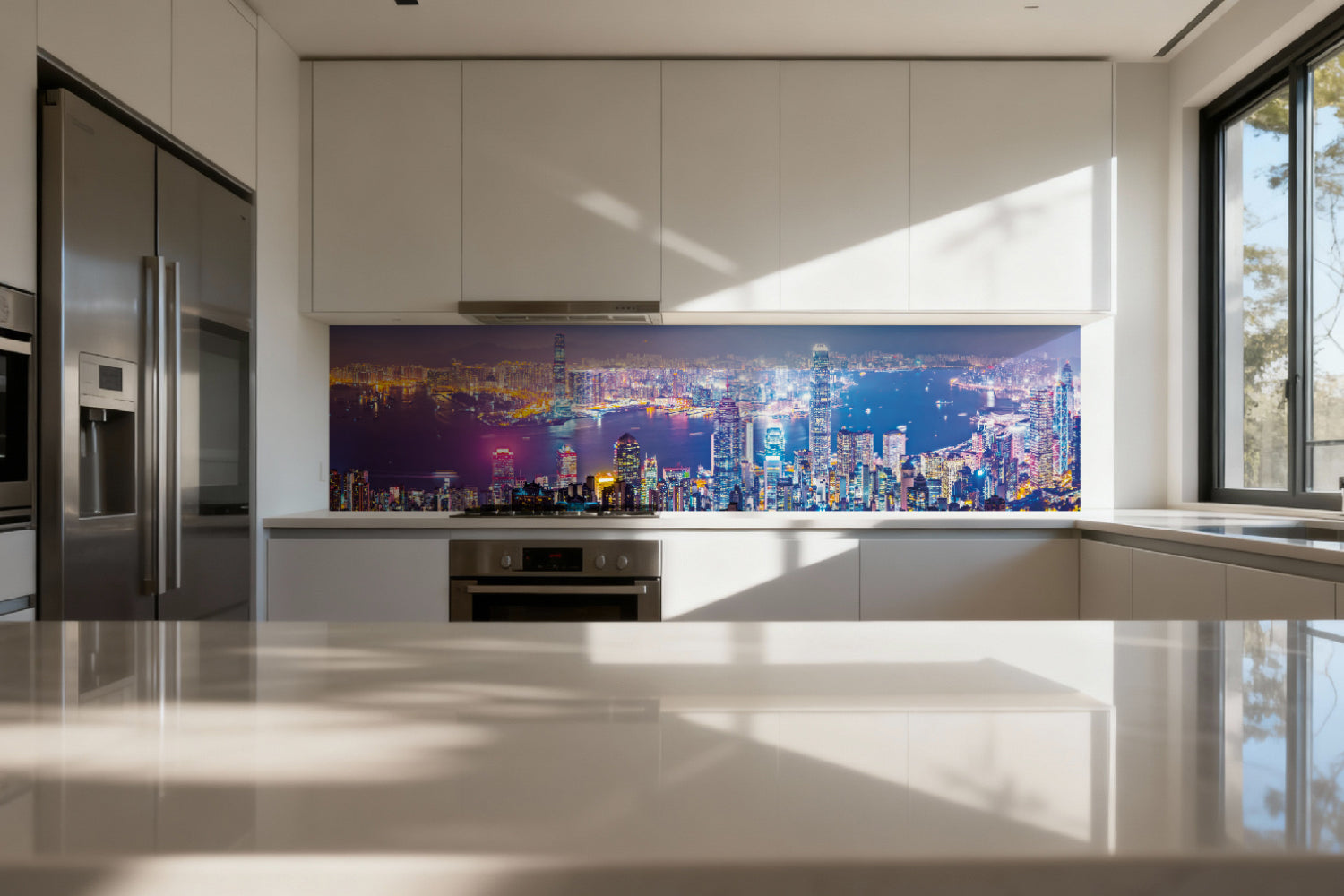 Küchenrückwand Skyline bei Nacht