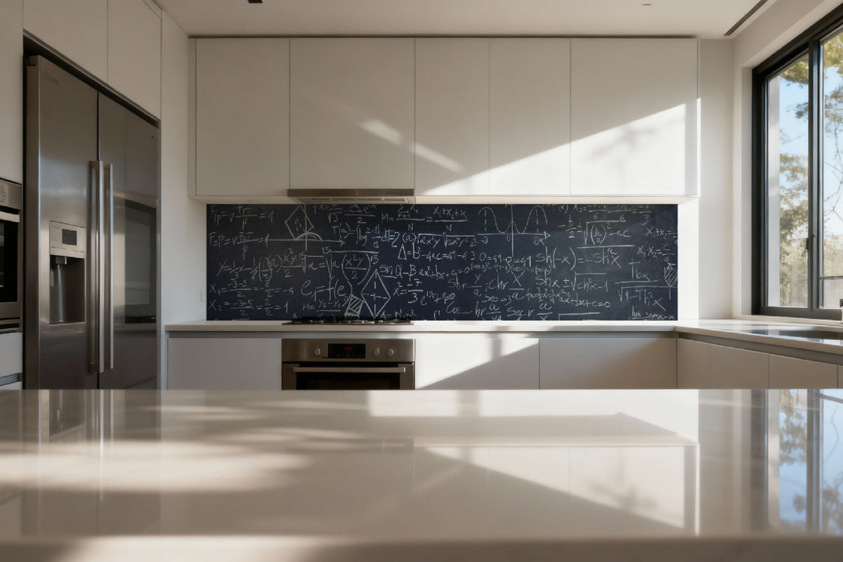 Küchenrückwand Kreidetafel mit Matheformeln