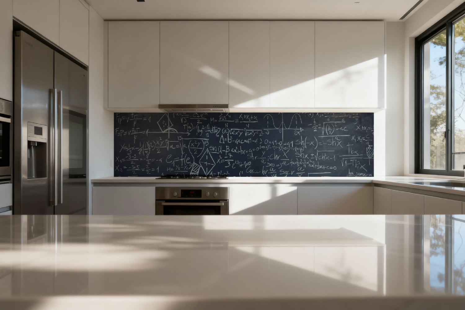 Küchenrückwand Kreidetafel mit Matheformeln