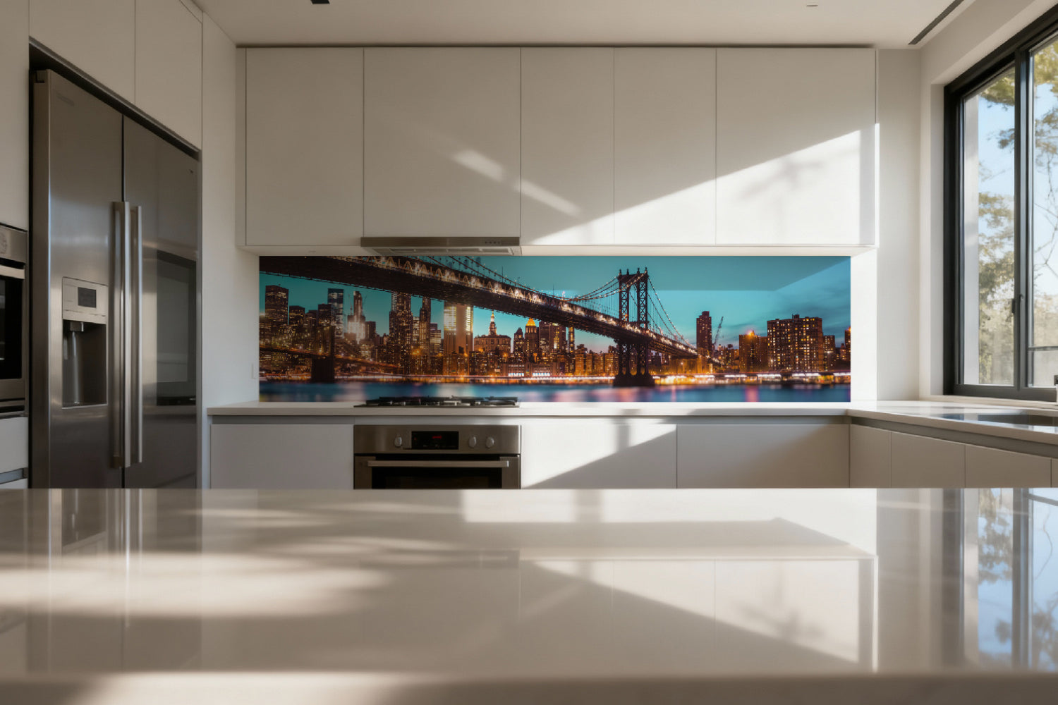 Küchenrückwand Skyline & Brücke