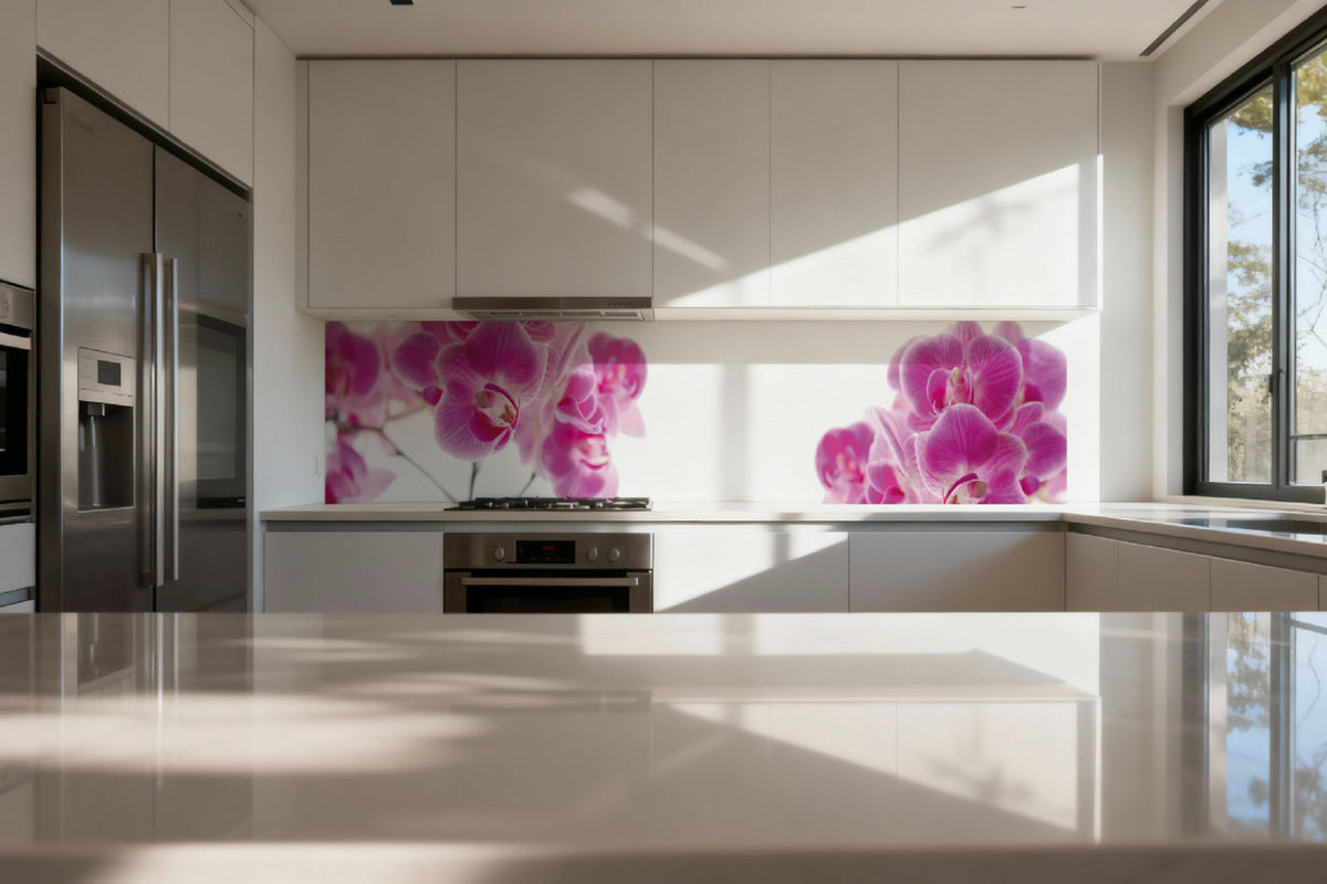 Küchenrückwand Rosa Orchideenblüten