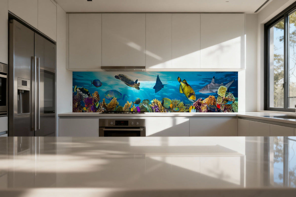 Küchenrückwand Bunte Fische & Korallenriff