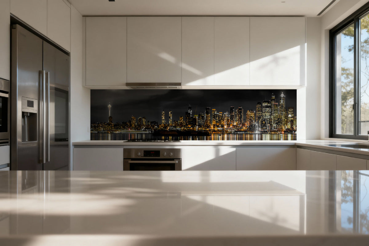 Küchenrückwand Skyline bei Nacht