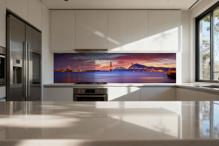 Küchenrückwand Panorama mit Sonnenuntergang