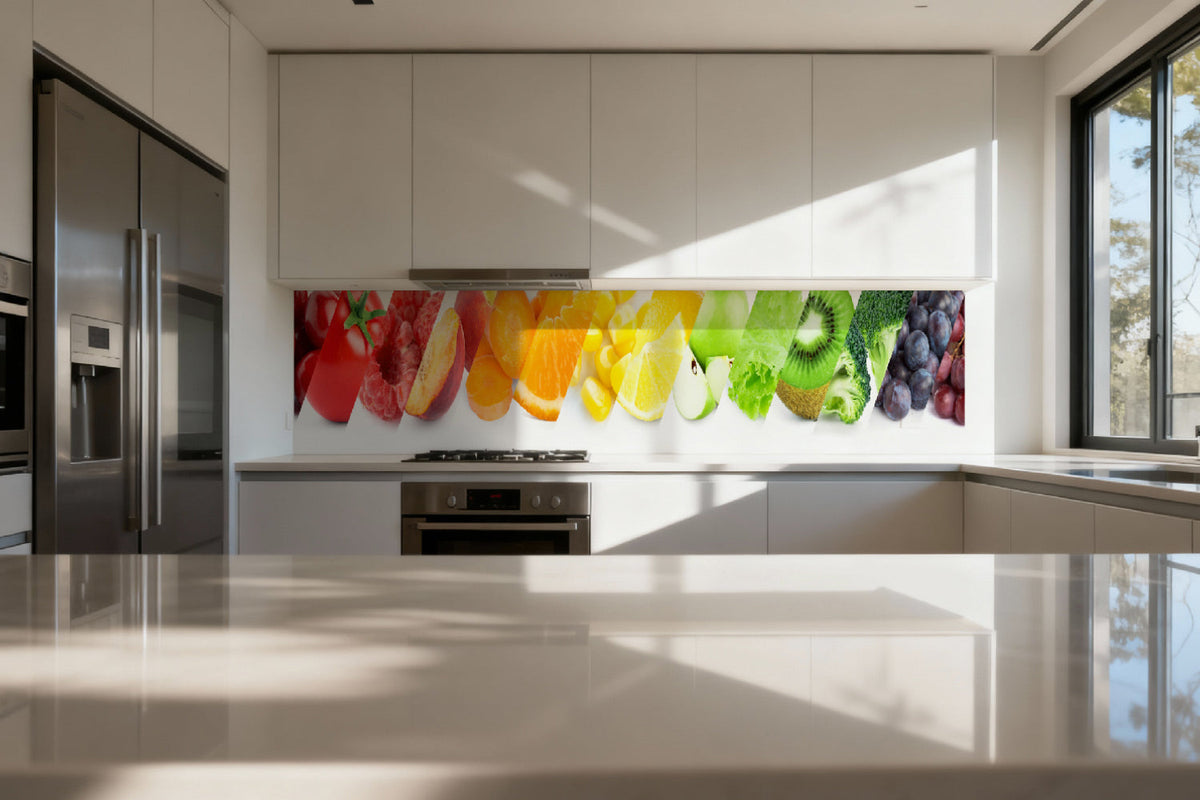 Küchenrückwand Buntes Obst & Gemüse