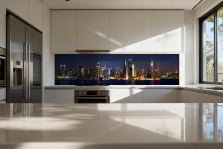 Küchenrückwand Stadtlichter am Wasser