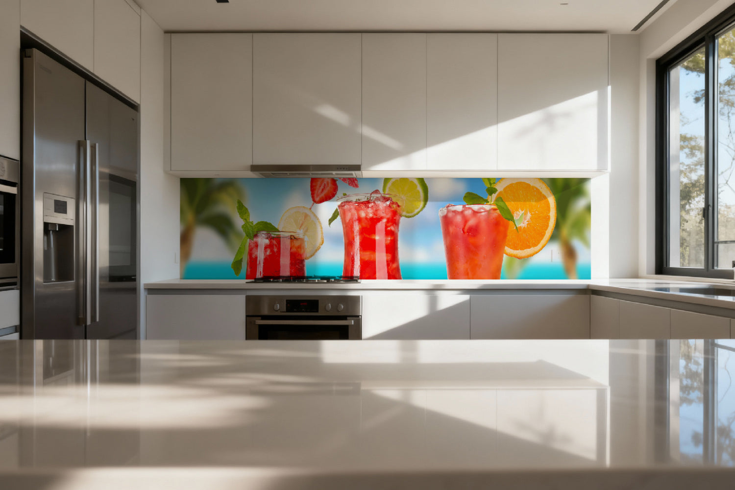 Küchenrückwand Fruchtcocktails am Strand